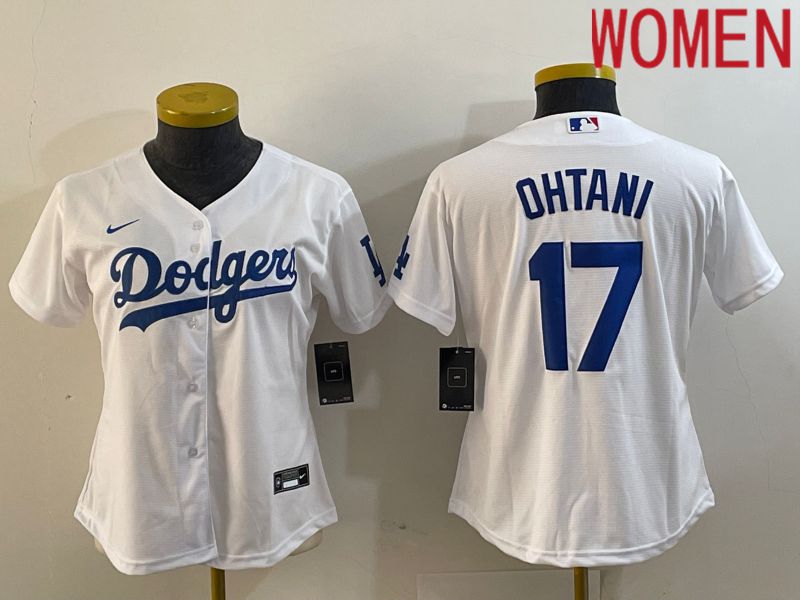 Women Los Angeles Dodgers #17 Ohtani White Nike Game MLB Jersey style 1